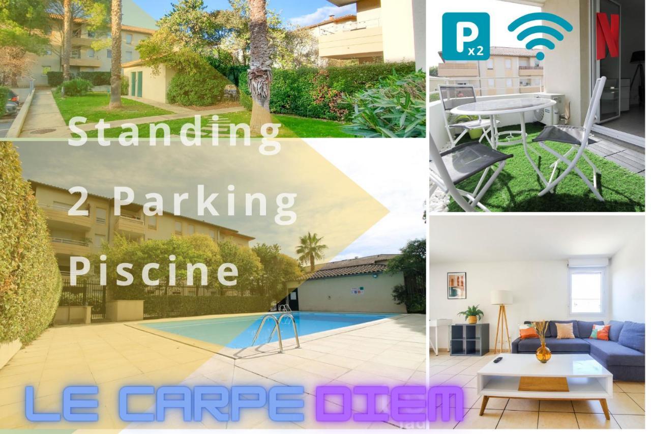 *Le Carpe Diem, Appartement 2 Chambres, Piscine, 2 Parking, Clim* Montpellier Luaran gambar
